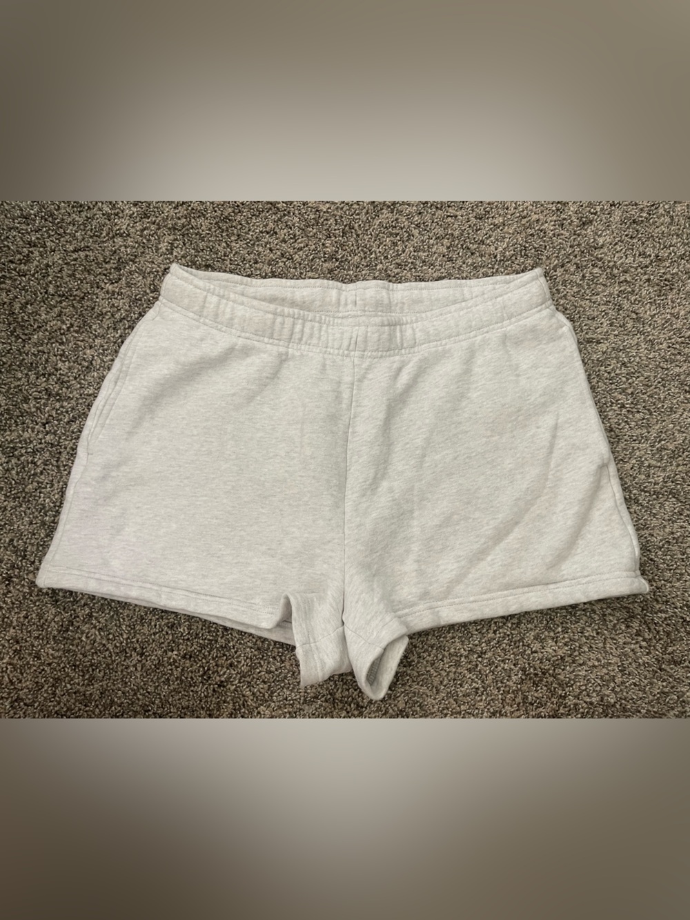 Women’s TNA Cozy Fleece Boyfriend Sweat Shorts Heather Light Gray Size L